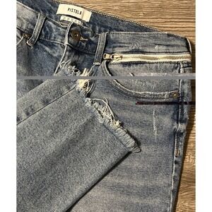 Pistola High Rise Straight Raw Hem Distressed Cigarette Jeans SZ 31 (30x26)